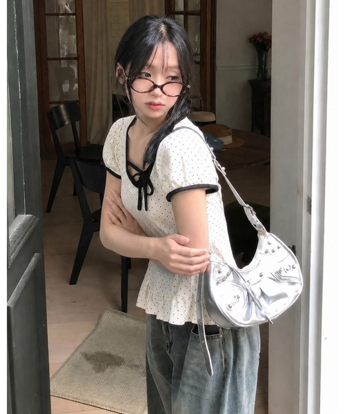 inst.ALL(インストール)の「裾フリルドットリボン半袖トップス(Tシャツ/カットソー・レディース・ホワイト・M/LL)」の11枚目の写真