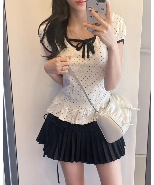 inst.ALL(インストール)の「裾フリルドットリボン半袖トップス(Tシャツ/カットソー・レディース・ホワイト・M/LL)」の15枚目の写真