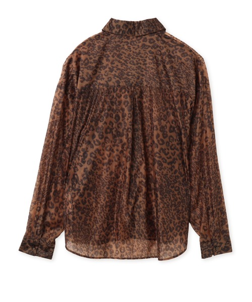 atmos pink(アトモスピンク)の「atmos pink Leopard Pattern Sheer Shirt / アトモスピンク レオパード パターン シアー シャツ(シャツ/ブラウス・レディース・ブラウン/ピンク・FREE)」の8枚目の写真