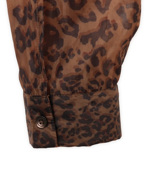 atmos pink(アトモスピンク)の「atmos pink Leopard Pattern Sheer Shirt / アトモスピンク レオパード パターン シアー シャツ(シャツ/ブラウス・レディース・ブラウン/ピンク・FREE)」の5枚目の写真