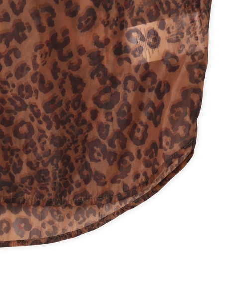 atmos pink(アトモスピンク)の「atmos pink Leopard Pattern Sheer Shirt / アトモスピンク レオパード パターン シアー シャツ(シャツ/ブラウス・レディース・ブラウン/ピンク・FREE)」の6枚目の写真