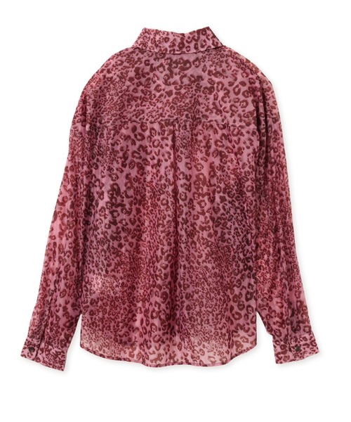 atmos pink(アトモスピンク)の「atmos pink Leopard Pattern Sheer Shirt / アトモスピンク レオパード パターン シアー シャツ(シャツ/ブラウス・レディース・ブラウン/ピンク・FREE)」の17枚目の写真