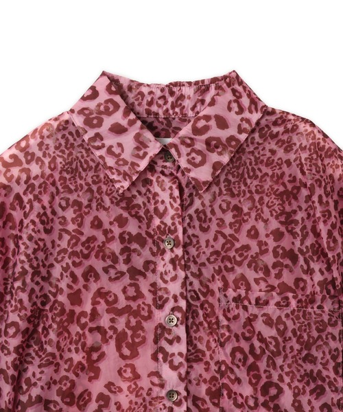 atmos pink(アトモスピンク)の「atmos pink Leopard Pattern Sheer Shirt / アトモスピンク レオパード パターン シアー シャツ(シャツ/ブラウス・レディース・ブラウン/ピンク・FREE)」の13枚目の写真
