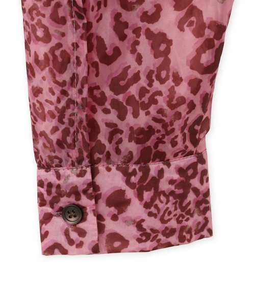 atmos pink(アトモスピンク)の「atmos pink Leopard Pattern Sheer Shirt / アトモスピンク レオパード パターン シアー シャツ(シャツ/ブラウス・レディース・ブラウン/ピンク・FREE)」の14枚目の写真