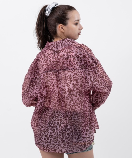 atmos pink(アトモスピンク)の「atmos pink Leopard Pattern Sheer Shirt / アトモスピンク レオパード パターン シアー シャツ(シャツ/ブラウス・レディース・ブラウン/ピンク・FREE)」の18枚目の写真