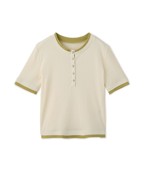 Jayro(ジャイロ)の「テレコバイカラーヘンリープルオーバー(Tシャツ/カットソー・レディース・ブラウン/ブラック/ホワイト系その他5/グレー系その他・M)」の2枚目の写真