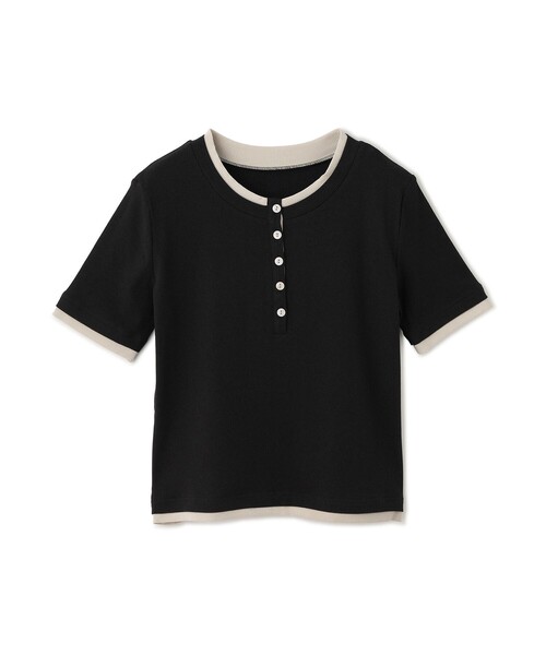 Jayro(ジャイロ)の「テレコバイカラーヘンリープルオーバー(Tシャツ/カットソー・レディース・ブラウン/ブラック/ホワイト系その他5/グレー系その他・M)」の1枚目の写真