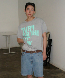 DRUNKTXT（ドランクテキスト）の「[Drunktxt x Gimor x Khaki Studio] Turn On The A/C Now Crop Tee [Melange Gray/Mint]（Tシャツ/カットソー）」