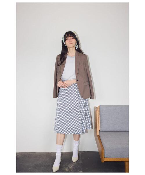 NEWYORKER（ニューヨーカー）の「ジオメトリックプリント フレアスカート（スカート・レディース・ネイビー/ホワイト・MEDIUM/LARGE）」の15枚目の写真