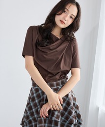 mysty woman | ドレープカットソー半袖　1049038(Tシャツ/カットソー)