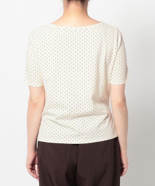 mysty woman(ミスティウーマン)の「ドレープカットソー半袖 1049038(Tシャツ/カットソー・レディース・ホワイト系その他/ブラウン/オフホワイト・FREE)」の22枚目の写真