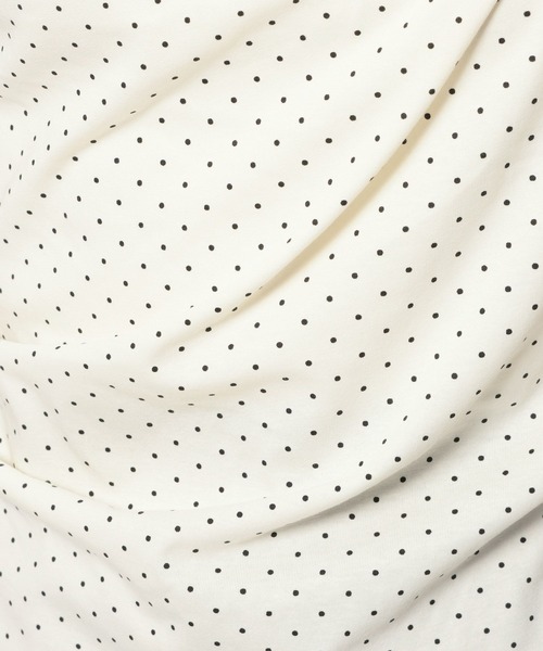 mysty woman(ミスティウーマン)の「ドレープカットソー半袖 1049038(Tシャツ/カットソー・レディース・ホワイト系その他/ブラウン/オフホワイト・FREE)」の7枚目の写真