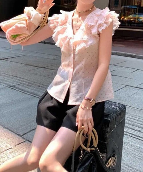 by LEGNA(バイレグナ)の「ドットシアーブラウス(シャツ/ブラウス・レディース・ピンク・LARGE/MEDIUM/SMALL)」の12枚目の写真