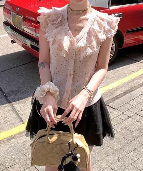 by LEGNA(バイレグナ)の「ドットシアーブラウス(シャツ/ブラウス・レディース・ピンク・LARGE/MEDIUM/SMALL)」の16枚目の写真