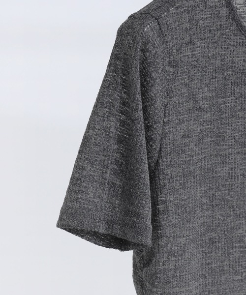 Fashion Letter（ファッションレター）の「リネンミックス シアーワッフル フレアヘムトップス（Tシャツ/カットソー・レディース・グレイッシュベージュ/チャコール/ブラック・M）」の22枚目の写真