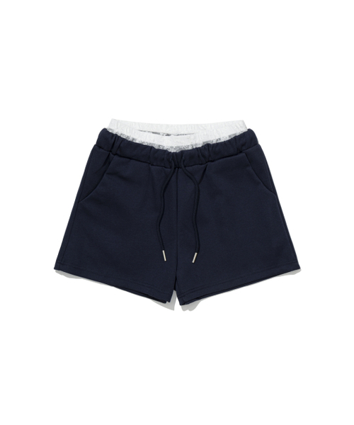 MOAA(モア)の「レースレイヤードスウェットショーツ(その他パンツ・レディース・ネイビー・SMALL/MEDIUM)」の3枚目の写真