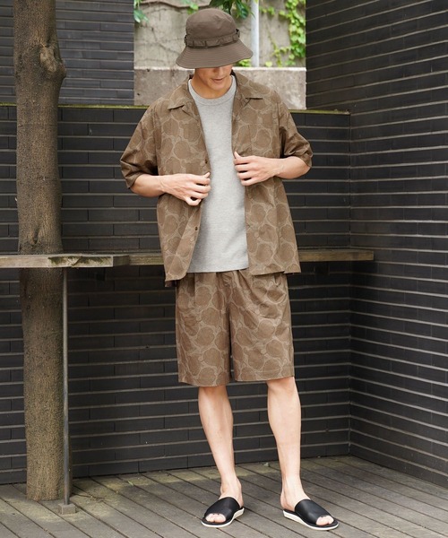 BAYFLOW（ベイフロー）の「【抗ピリング・形態安定・接触冷感】ドライメッシュ柄ショーツ[セットアップ可]（その他パンツ・メンズ・ブラウン/ネイビー・LARGE/MEDIUM）」の3枚目の写真
