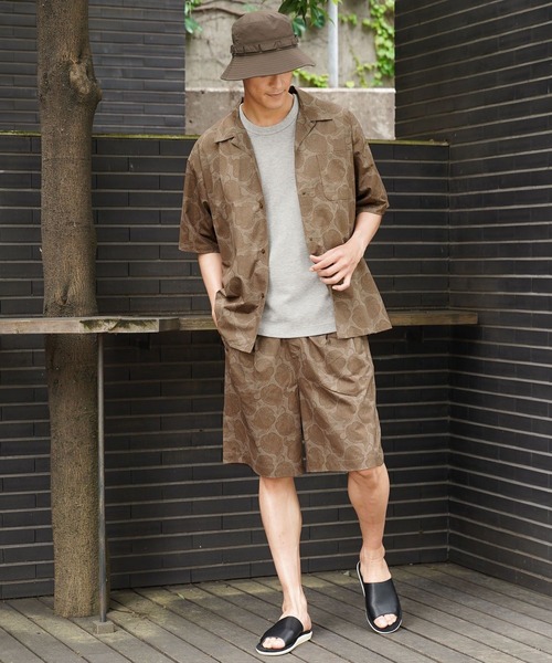 BAYFLOW（ベイフロー）の「【抗ピリング・形態安定・接触冷感】ドライメッシュ柄ショーツ[セットアップ可]（その他パンツ・メンズ・ブラウン/ネイビー・LARGE/MEDIUM）」の4枚目の写真