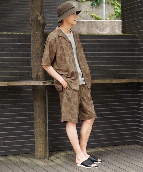 BAYFLOW（ベイフロー）の「【抗ピリング・形態安定・接触冷感】ドライメッシュ柄ショーツ[セットアップ可]（その他パンツ・メンズ・ブラウン/ネイビー・LARGE/MEDIUM）」の5枚目の写真