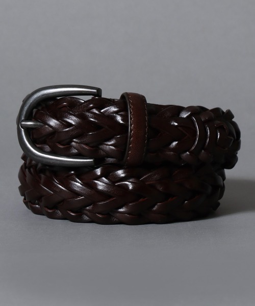 SITRY(シトリー)の「Bonded leather Mesh Belt/35mm リサイクルレザー エコレザー メッシュベルト(ベルト・メンズ・ダークブラウン/ブラック・FREE)」の1枚目の写真