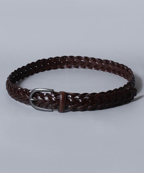 SITRY(シトリー)の「Bonded leather Mesh Belt/35mm リサイクルレザー エコレザー メッシュベルト(ベルト・メンズ・ダークブラウン/ブラック・FREE)」の3枚目の写真