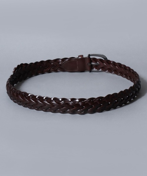 SITRY(シトリー)の「Bonded leather Mesh Belt/35mm リサイクルレザー エコレザー メッシュベルト(ベルト・メンズ・ダークブラウン/ブラック・FREE)」の4枚目の写真