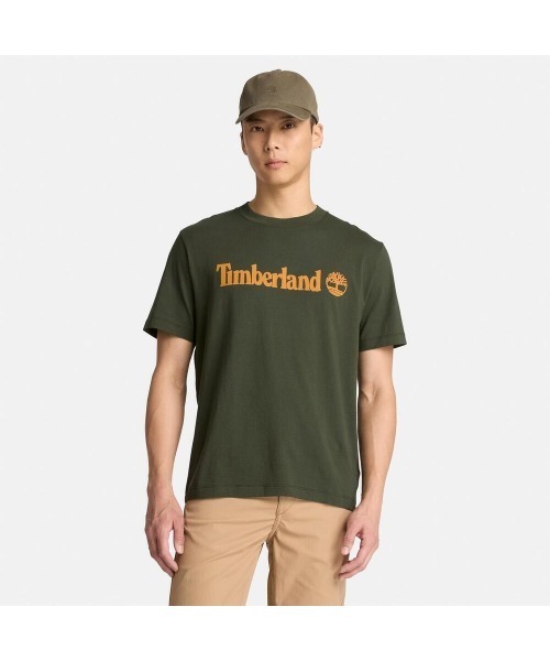 Timberland(ティンバーランド)の「半袖 ロゴ Tシャツ メンズ(Tシャツ/カットソー・メンズ・ダークグリーン・XX-LARGE/LARGE/X-LARGE/SMALL/MEDIUM)」の1枚目の写真