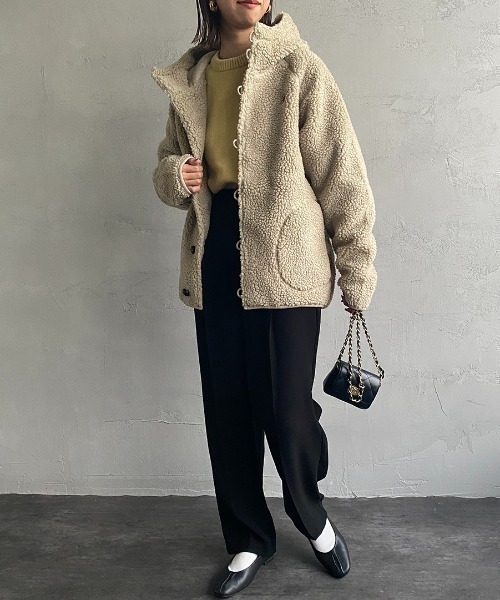仿羊羔絨連帽夾克