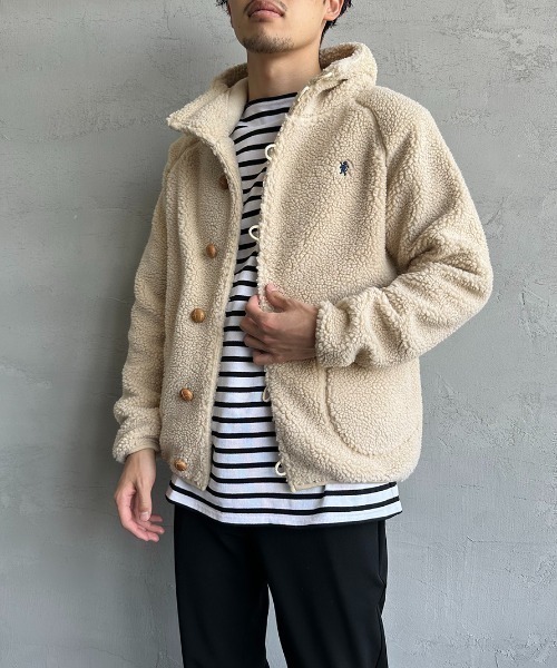GYMPHLEX（ジムフレックス）の「【WEB先行予約】[GYMPHLEX/ジムフレックス] ボアフードジャケット(WEB限定)（ブルゾン・レディース・ネイビー/グレイッシュベージュ/オフホワイト・L/M）」の19枚目の写真