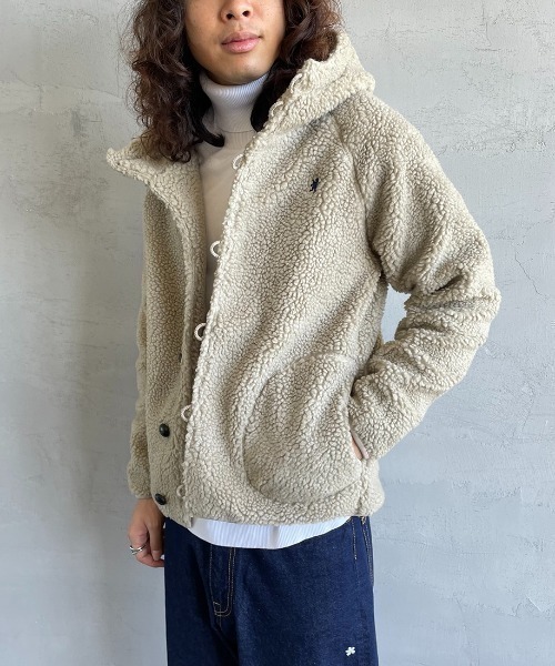 GYMPHLEX（ジムフレックス）の「【WEB先行予約】[GYMPHLEX/ジムフレックス] ボアフードジャケット(WEB限定)（ブルゾン・レディース・ネイビー/グレイッシュベージュ/オフホワイト・L/M）」の10枚目の写真