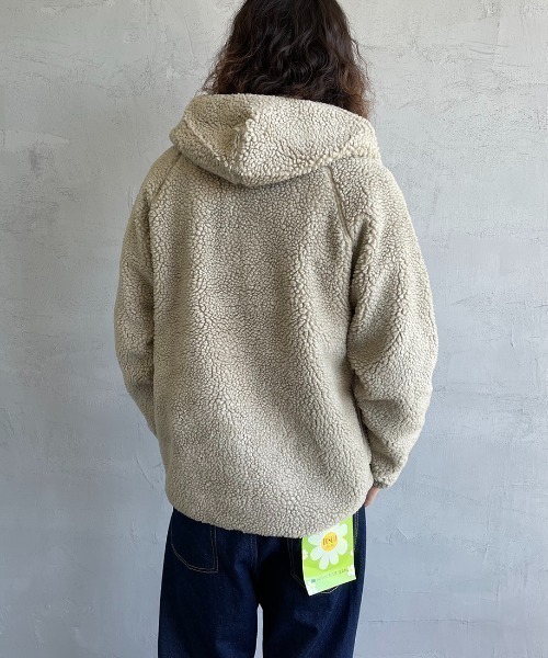 GYMPHLEX（ジムフレックス）の「【WEB先行予約】[GYMPHLEX/ジムフレックス] ボアフードジャケット(WEB限定)（ブルゾン・レディース・ネイビー/グレイッシュベージュ/オフホワイト・L/M）」の12枚目の写真
