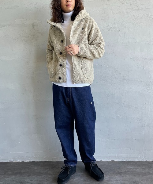 GYMPHLEX（ジムフレックス）の「【WEB先行予約】[GYMPHLEX/ジムフレックス] ボアフードジャケット(WEB限定)（ブルゾン・レディース・ネイビー/グレイッシュベージュ/オフホワイト・L/M）」の4枚目の写真