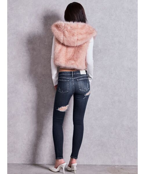 GYDA(ジェイダ)の「ジャストウエストBACK RANDOM RIPPEDスキニーデニムパンツ(デニムパンツ・レディース・インディゴブルー/ブルー・SMALL/MEDIUM/X-SMALL)」の21枚目の写真