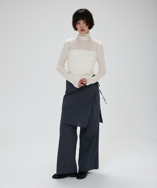 full/fill.(フルフィル)の「check layered pants / チェックレイヤードパンツ(その他パンツ・レディース・ネイビー/カーキ・FREE)」の3枚目の写真