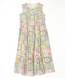 sandy（サンディー）の「プリントノースリーブティアードロングシアーOP（ワンピース）」