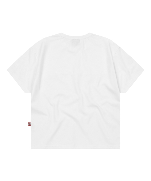 S'EST(エスイーエスティー)の「Eyelet Tab-Detail Crop T-shirts White(Tシャツ/カットソー・メンズ・ホワイト・MEDIUM)」の2枚目の写真