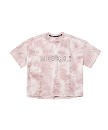 (W) 機能性ソロナマーブルドットシンボルクロップTシャツ (ピンク)