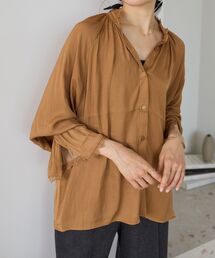 《WEB限定》ビンテージサテントリミングレースブラウス