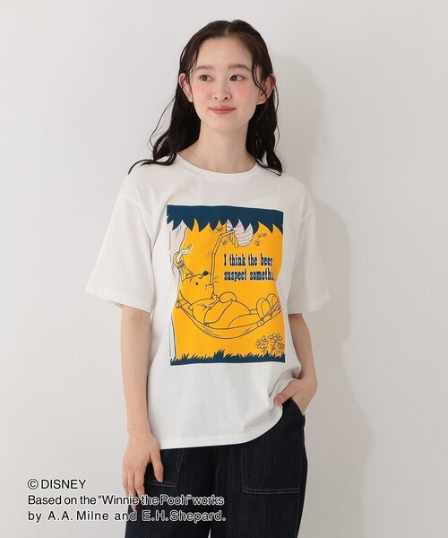 Afternoon Tea(アフタヌーンティー)の「プリントTシャツ はちみつ/ディズニーコレクション・Winnie the Pooh(Tシャツ/カットソー・レディース・オフホワイト・MEDIUM)」の1枚目の写真