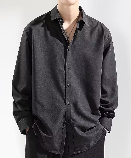 DOUBLE STEAL（ダブルスティール）の「DSベーシック長袖シャツ（シャツ/ブラウス・メンズ・ホワイト/ブラック・MEDIUM/LARGE/X-LARGE）」の2枚目の写真