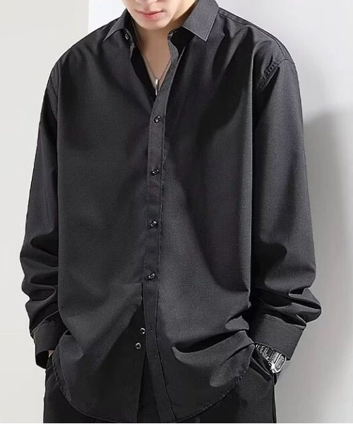 DOUBLE STEAL（ダブルスティール）の「DSベーシック長袖シャツ（シャツ/ブラウス・メンズ・ホワイト/ブラック・MEDIUM/LARGE/X-LARGE）」の4枚目の写真