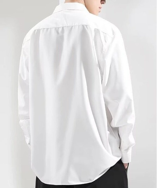 DOUBLE STEAL（ダブルスティール）の「DSベーシック長袖シャツ（シャツ/ブラウス・メンズ・ホワイト/ブラック・MEDIUM/LARGE/X-LARGE）」の5枚目の写真