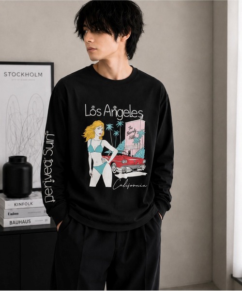 VIBGYOR(ヴィブジョー)の「【Bls】 【ZM】【Bling Leads】サーフプリント アソート天竺ロンTEE(BL)(Tシャツ/カットソー・レディース・ホワイト/ブラック/ライトグレー・FREE)」の6枚目の写真