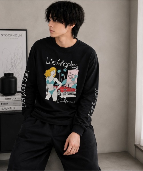 VIBGYOR(ヴィブジョー)の「【Bls】 【ZM】【Bling Leads】サーフプリント アソート天竺ロンTEE(BL)(Tシャツ/カットソー・レディース・ホワイト/ブラック/ライトグレー・FREE)」の7枚目の写真