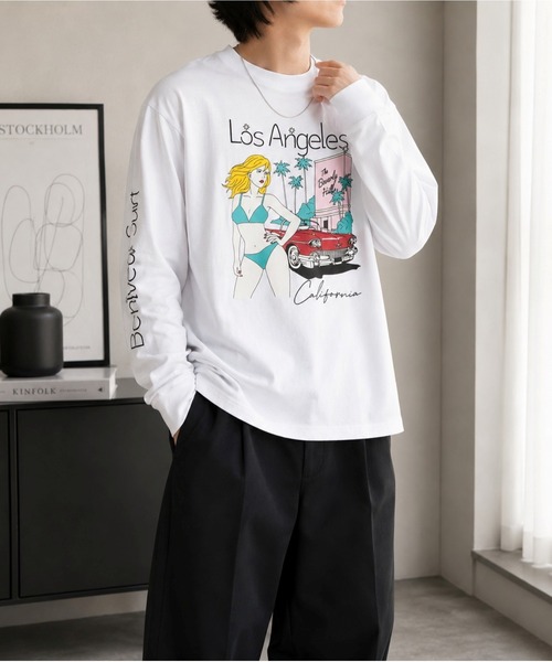 VIBGYOR(ヴィブジョー)の「【Bls】 【ZM】【Bling Leads】サーフプリント アソート天竺ロンTEE(BL)(Tシャツ/カットソー・レディース・ホワイト/ブラック/ライトグレー・FREE)」の9枚目の写真