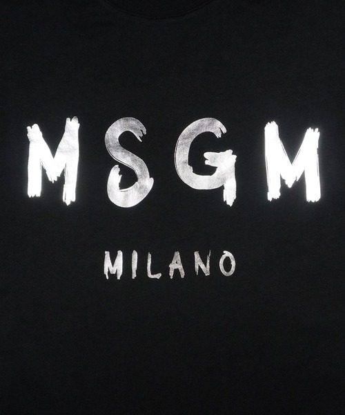 MSGM（エムエスジーエム）の「【NEW】MSGM ブラッシュロゴ Tシャツ【Japan Exclusive/FOIL PRINT】（Tシャツ/カットソー・メンズ・ブラック×シルバー/ホワイト×シルバー・XS/S/M/L/XL）」の6枚目の写真