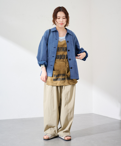 FRAMeWORK(フレームワーク)の「GARMENT DYED カバーオール(カバーオール・レディース・グリーン/サックスブルー・FREE)」の10枚目の写真
