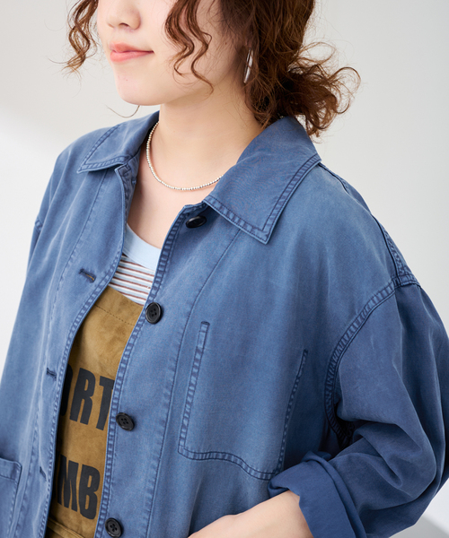 FRAMeWORK(フレームワーク)の「GARMENT DYED カバーオール(カバーオール・レディース・グリーン/サックスブルー・FREE)」の16枚目の写真