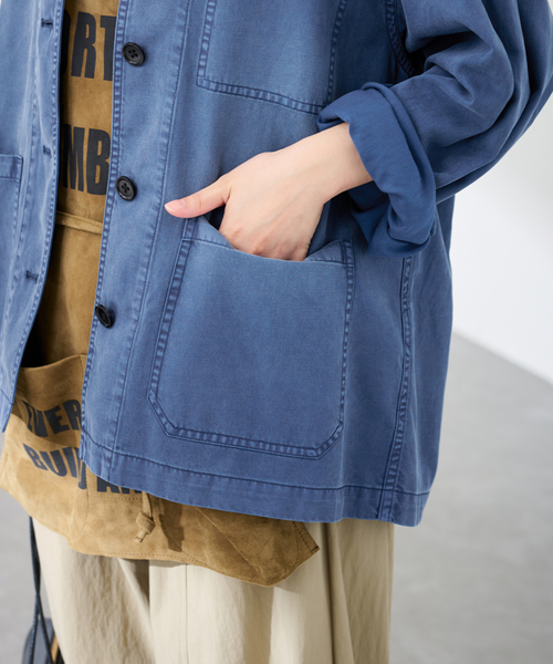 FRAMeWORK(フレームワーク)の「GARMENT DYED カバーオール(カバーオール・レディース・グリーン/サックスブルー・FREE)」の17枚目の写真
