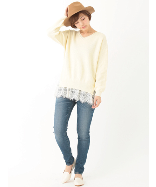 earth music&ecology(アースミュージックアンドエコロジー)の「【3/17放映!ヒルナンデス紹介】【2016Spring】《スキスキスキニー》デニムスキニーパンツ(デニムパンツ・レディース・インディゴブルー/ライトインディゴブルー・SMALL/LARGE/MEDIUM/X-SMALL)」の13枚目の写真